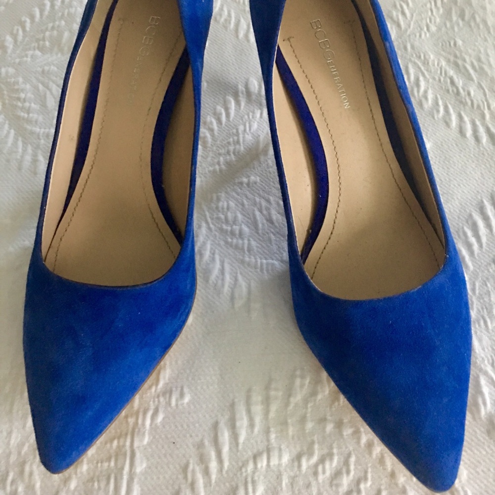 BCBGeneration blue suede high heels